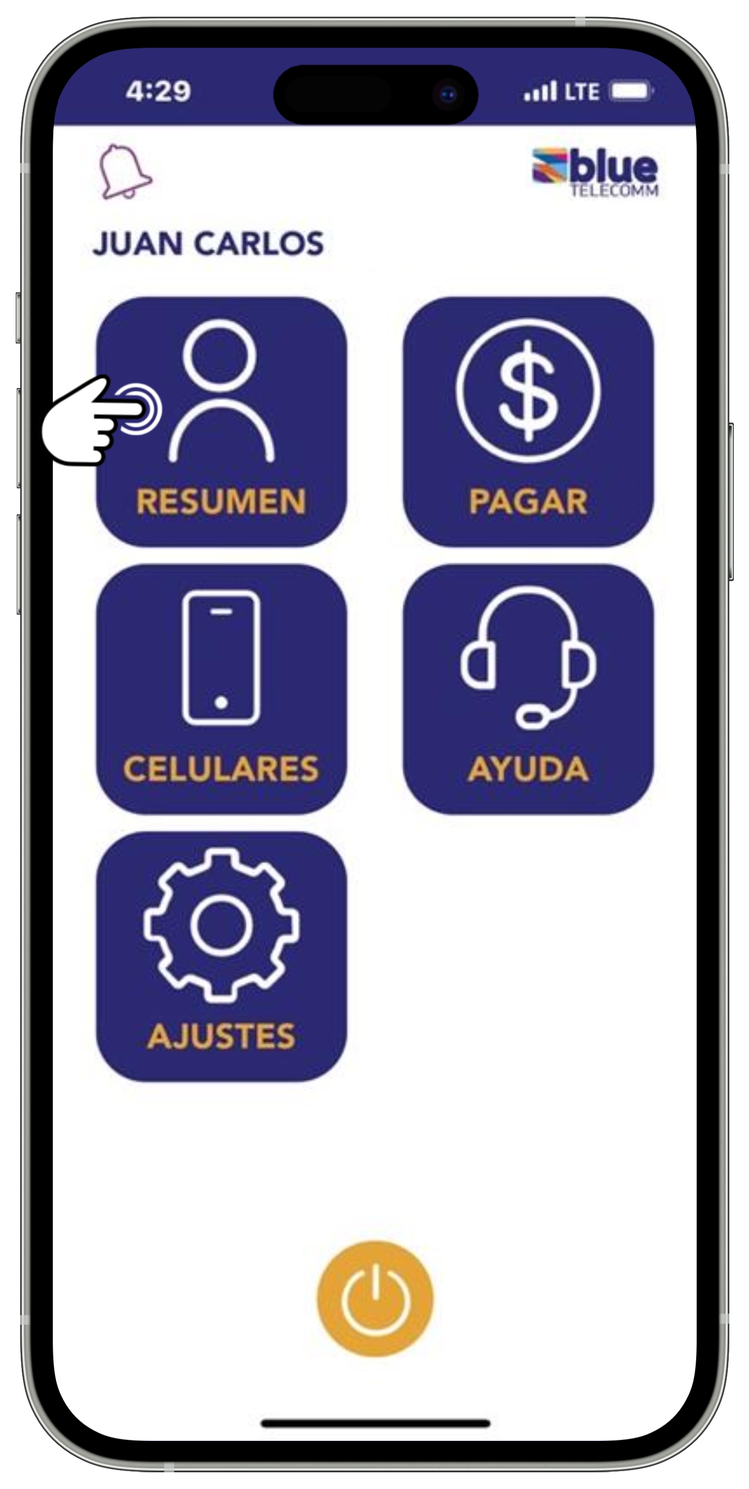App Blue Telecomm - Opción Resumen seleccionada.jpg