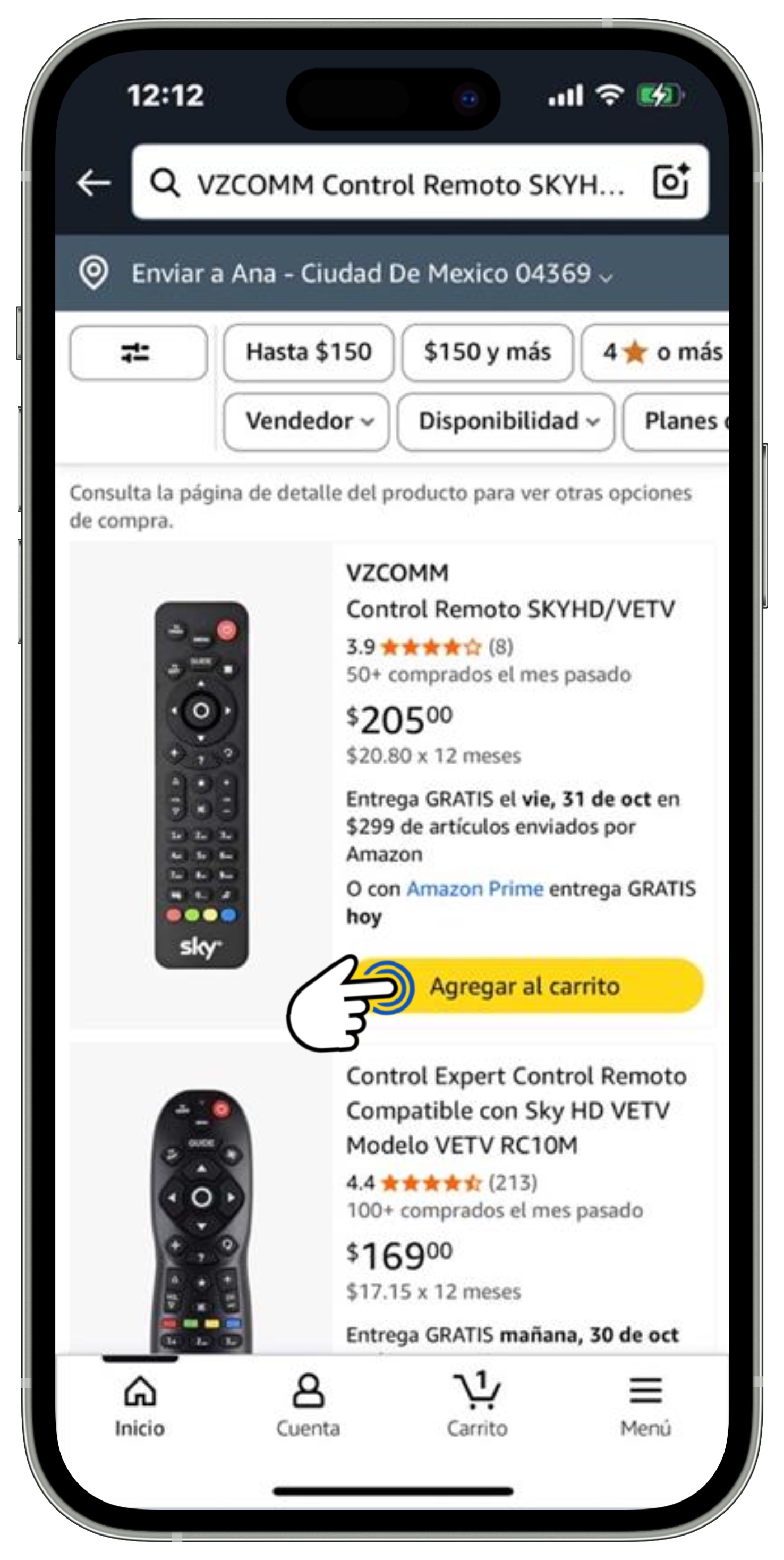 Amazon - Compra de control remoto - Agregar al carrito.jpg