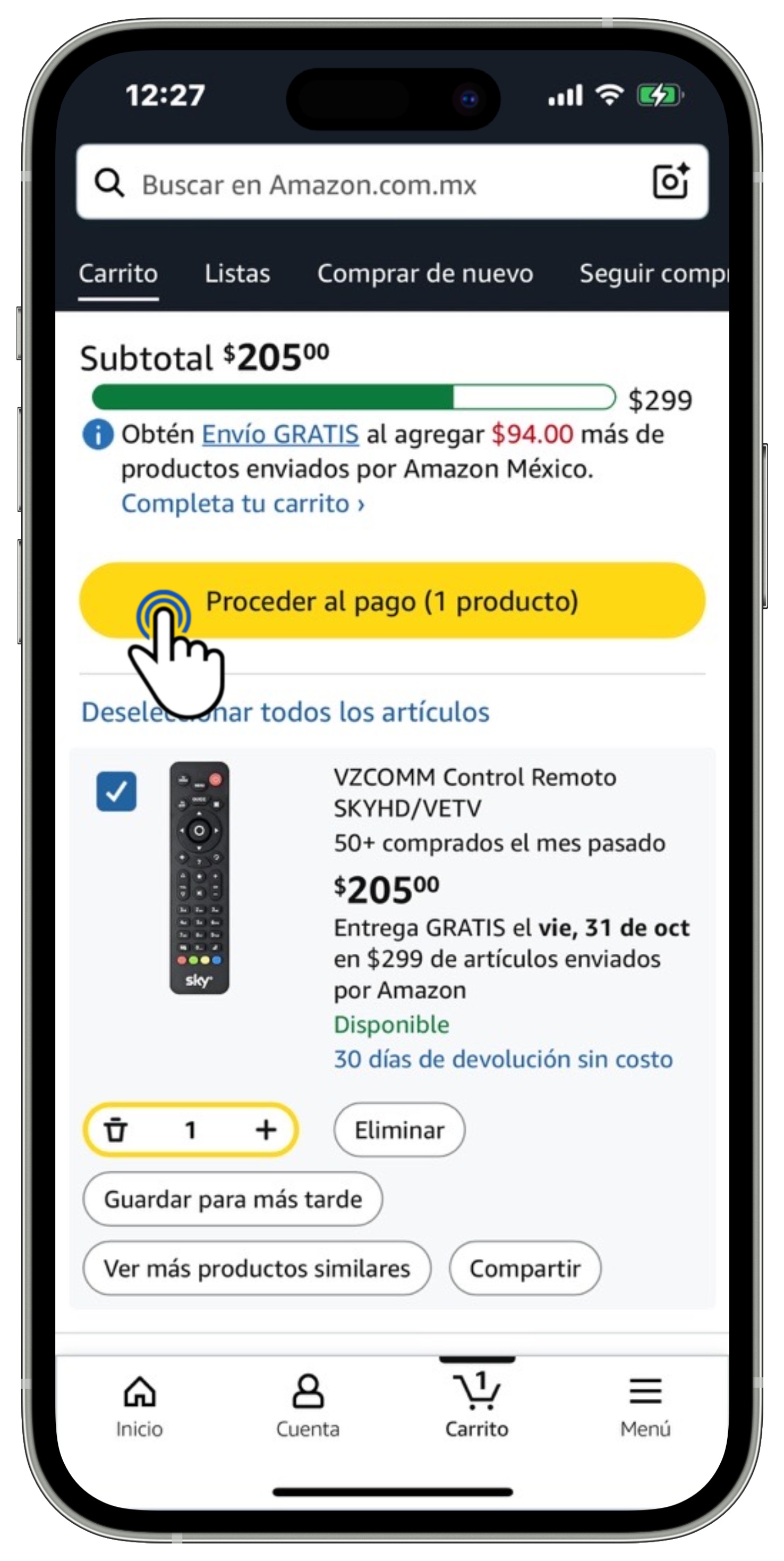 Amazon - Compra de control remoto - Llevar a cabo el pago.jpg