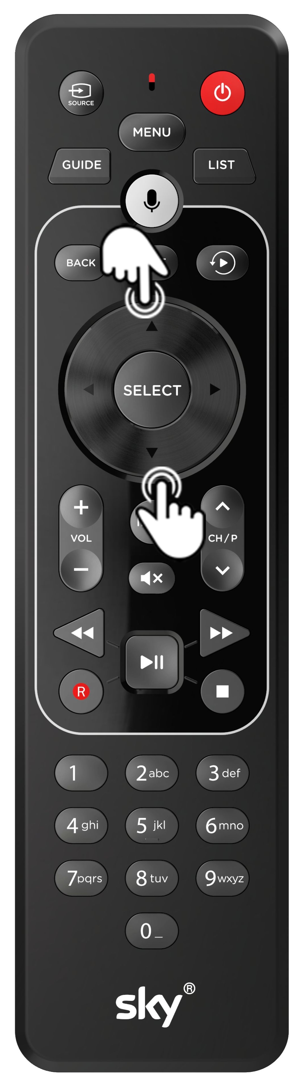 Control remoto - Flechas de navegación arriba y abajo.jpg