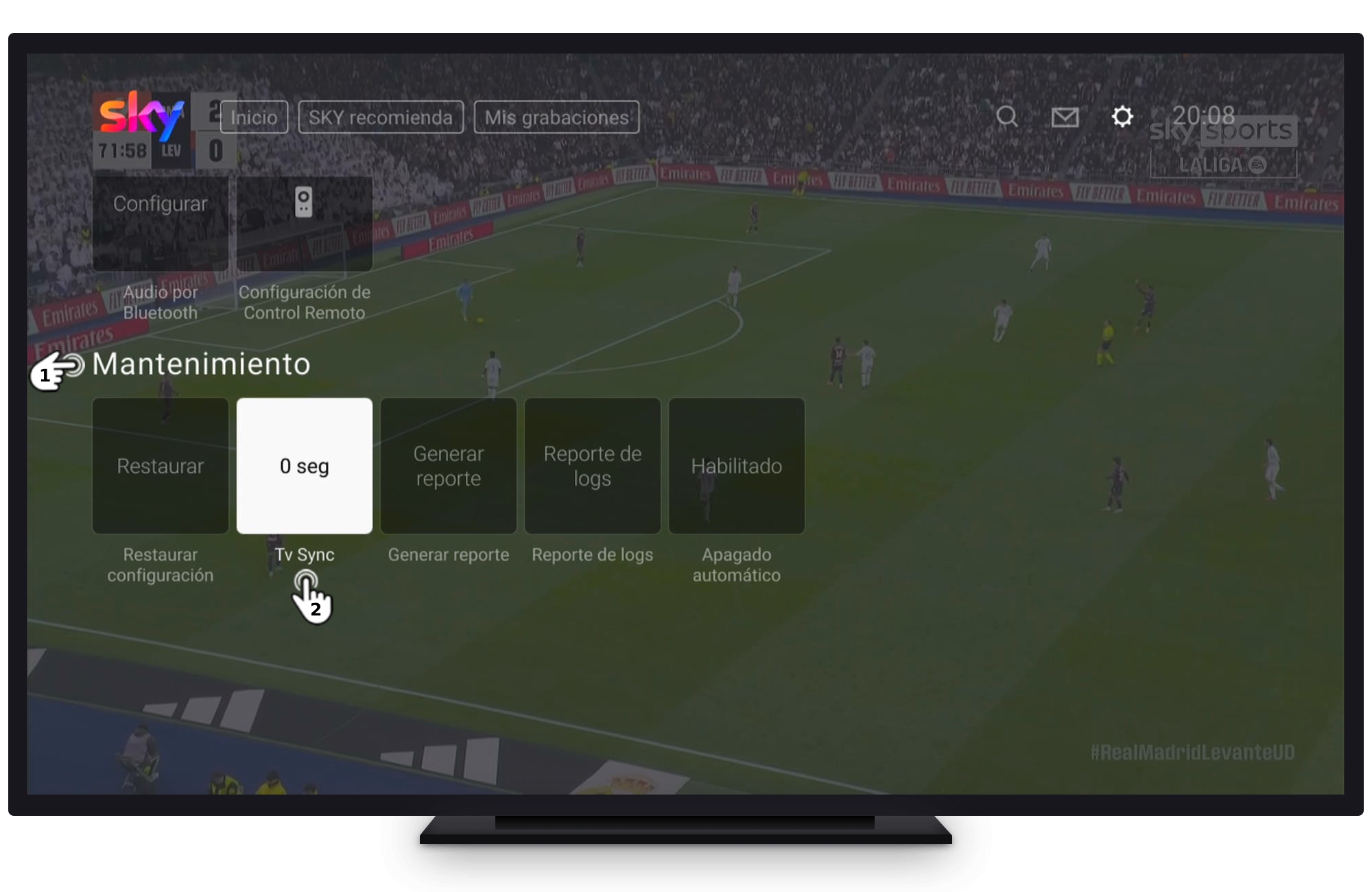 SKY ULTRA - Menú de configuraciones - Mantenimiento - TV Sync.jpg