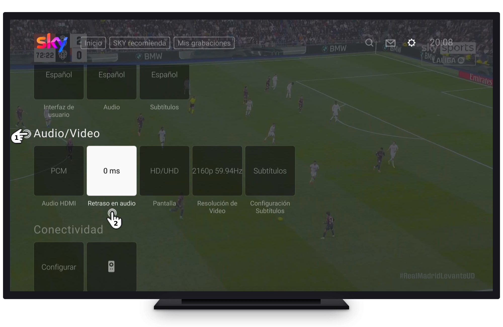 SKY ULTRA - Menú de configuraciones - Audio, video - Retraso de audio.jpg