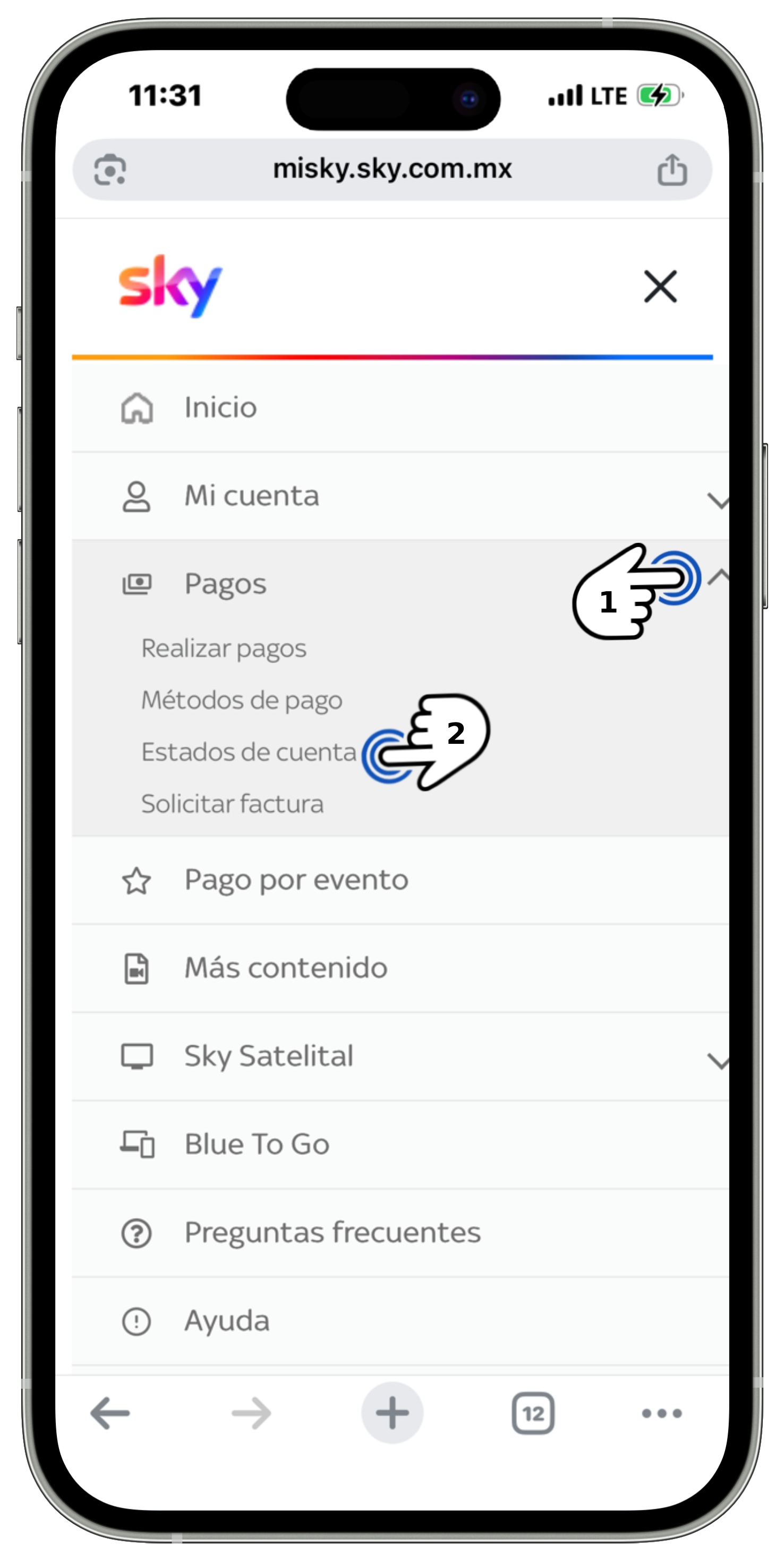 App Sky Centroamérica - Menú Pagos - Estados de cuenta.jpg