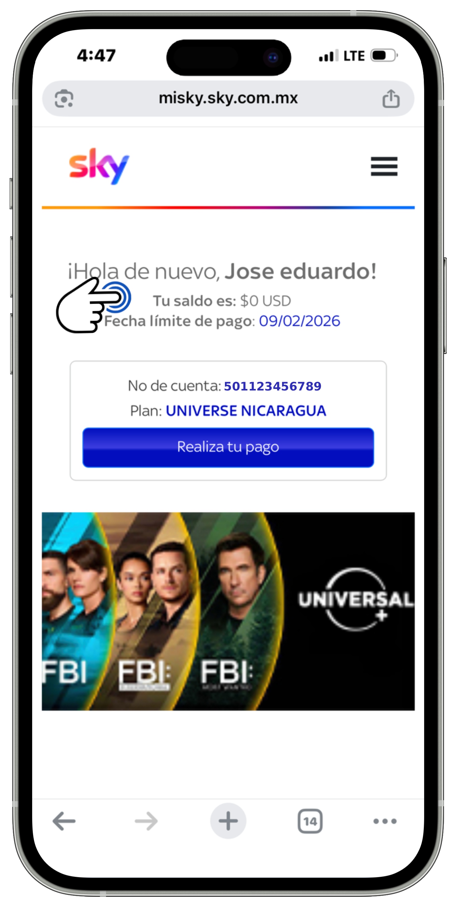 Mi Sky Centroamérica - Pantalla de inicio - Saldo.jpg