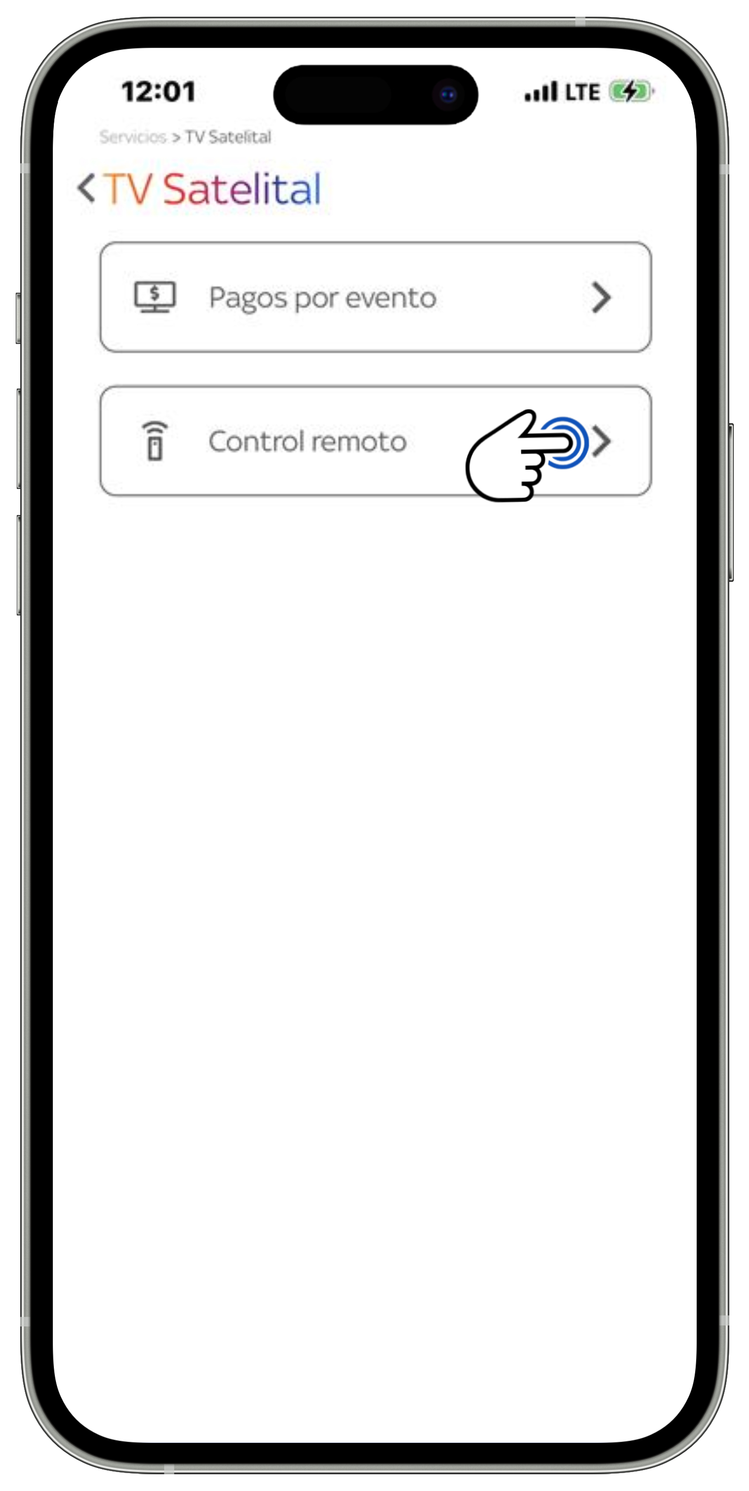 App Sky Centroamérica - Menú - Servicios - TV Satelital - Control remoto.jpg