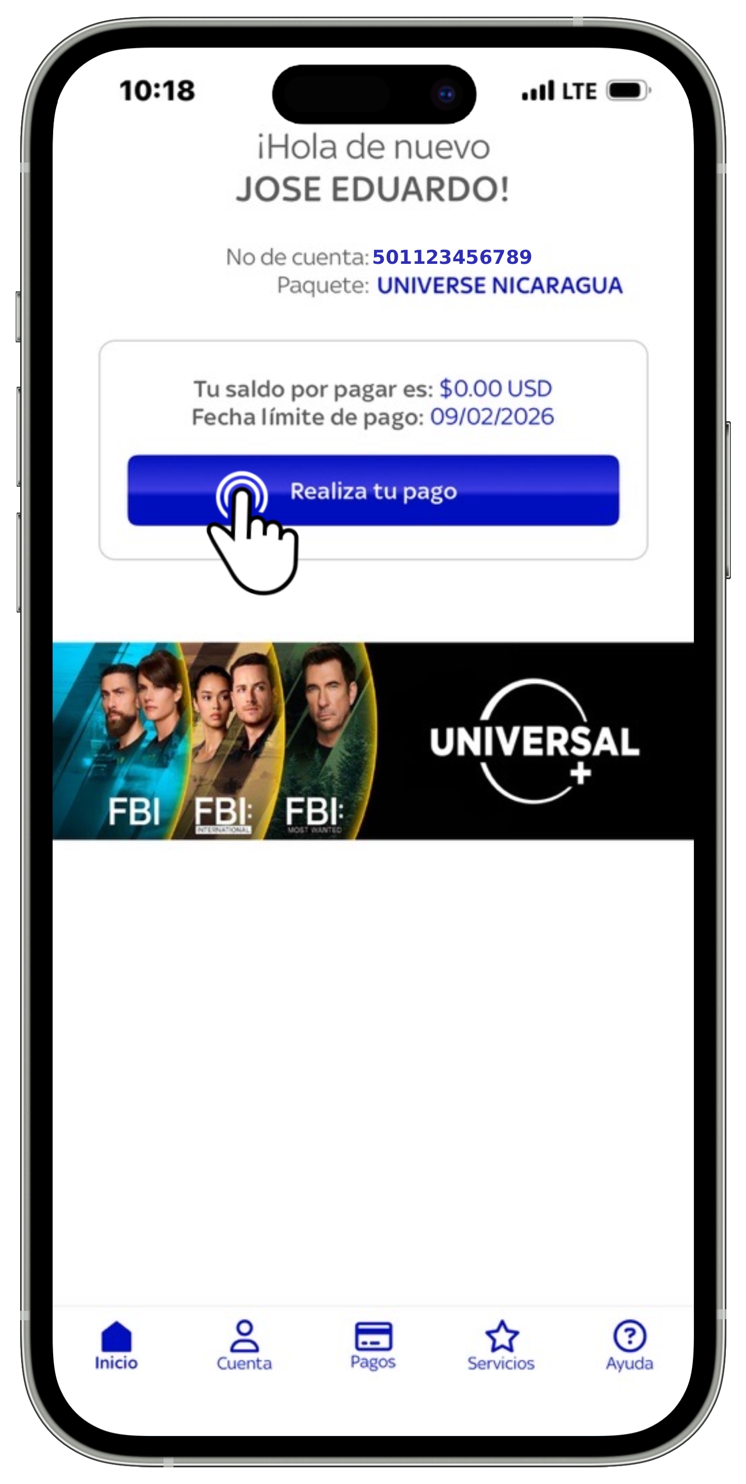 App Sky Centroamérica - Pantalla de inicio - Realiza tu pago.jpg