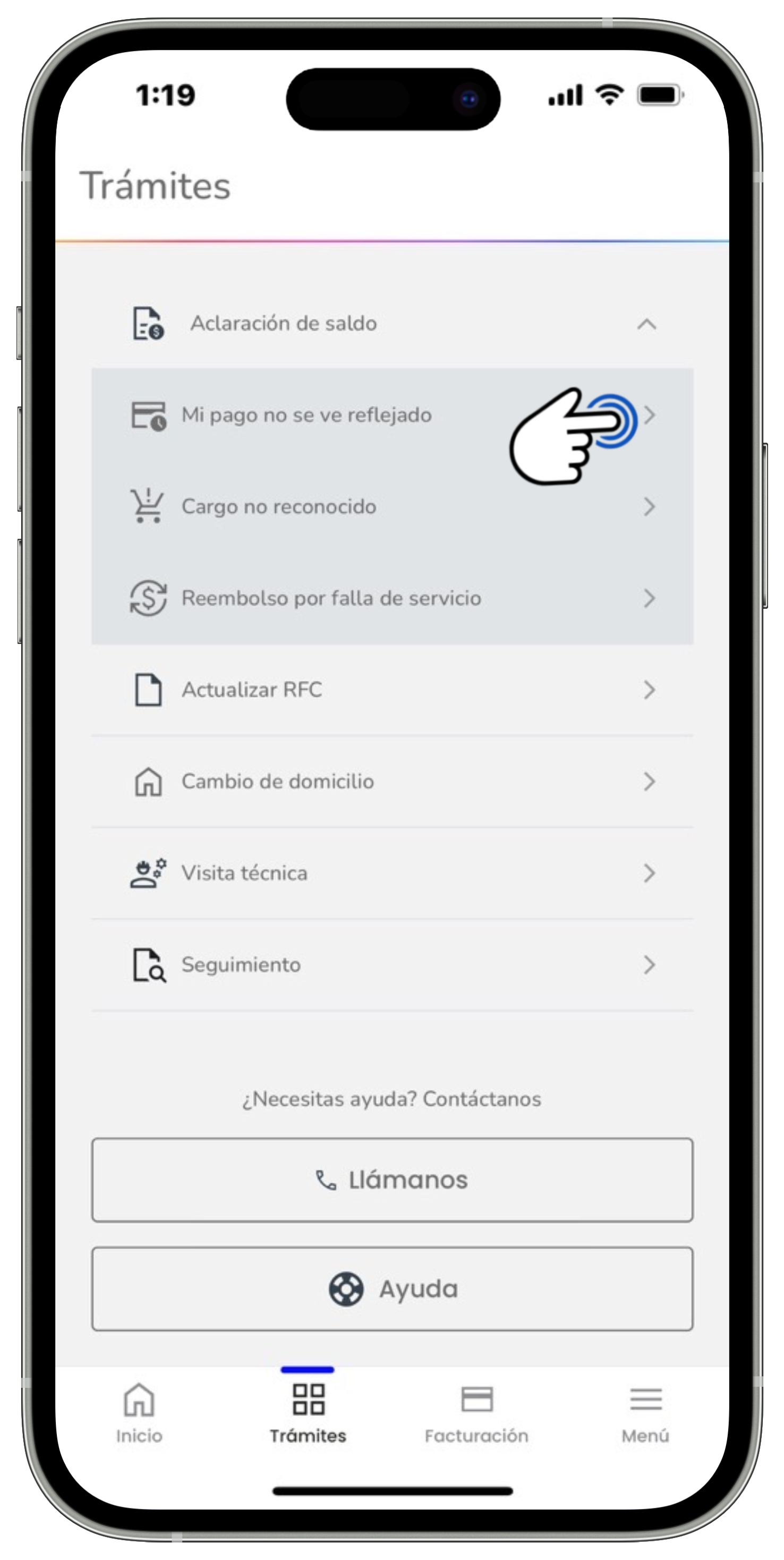 Mi App Sky - Trámites - Aclaración de saldo - Pago no reflejado.jpg