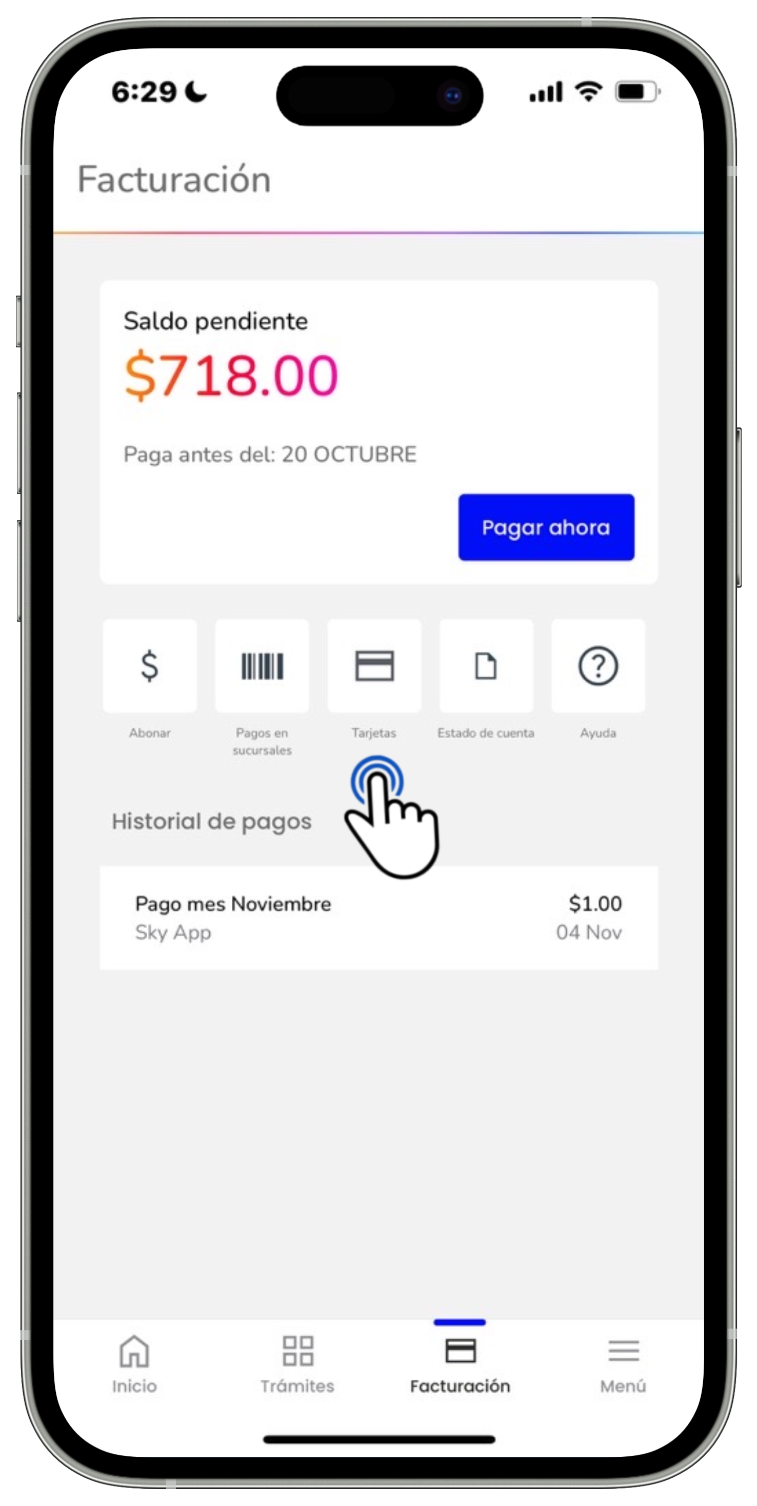 Mi App Sky - Facturación - Botón Tarjetas.jpg