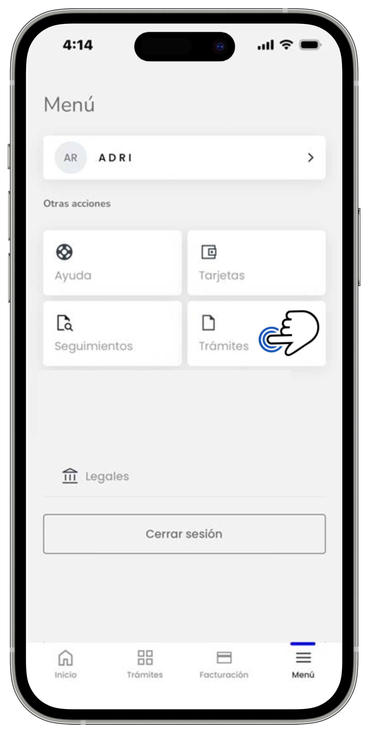 Mi App Sky - Menú - Opción Trámites.jpg