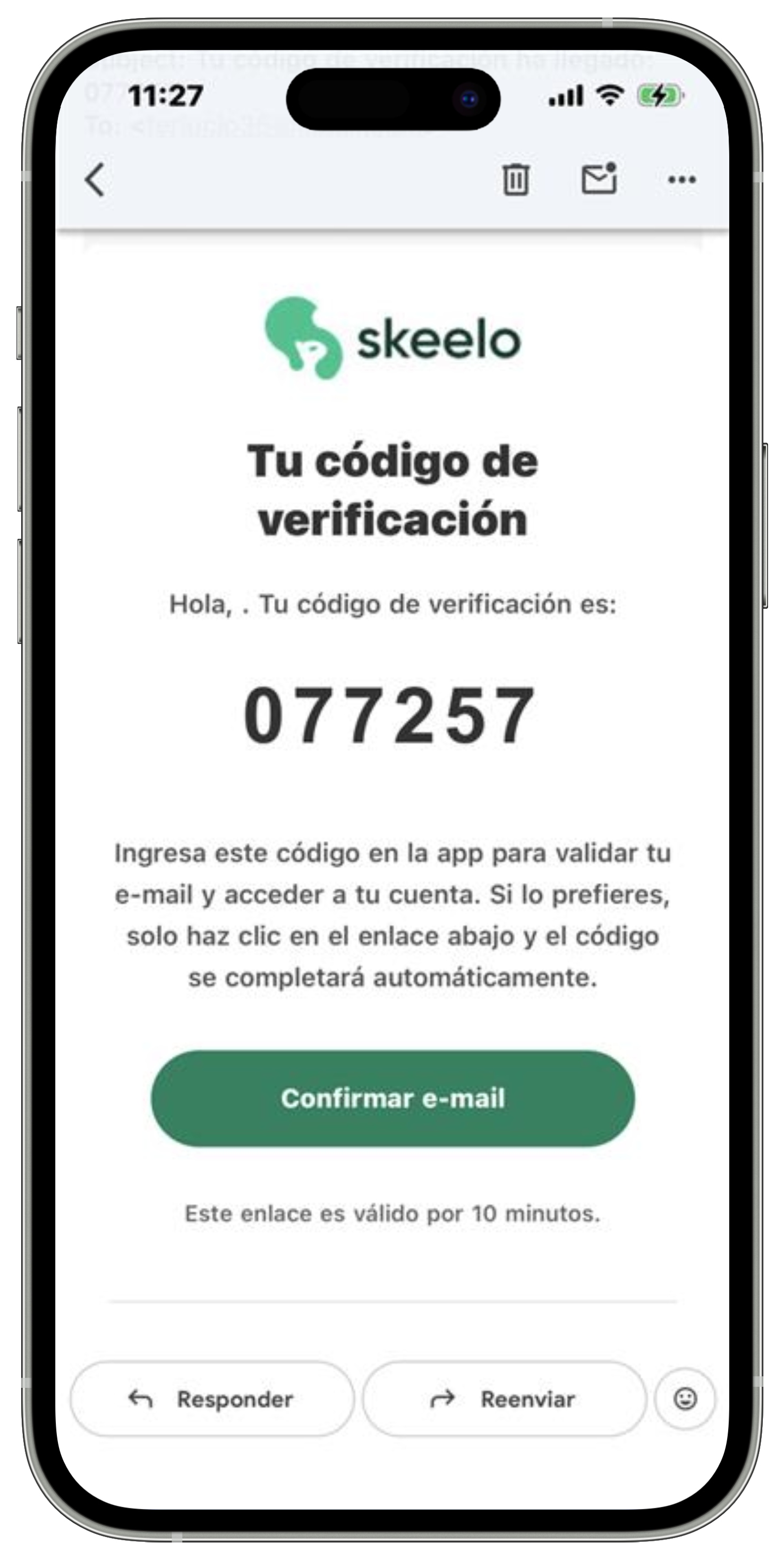 Skeelo - Correo con código de verificación - Otro correo.jpg