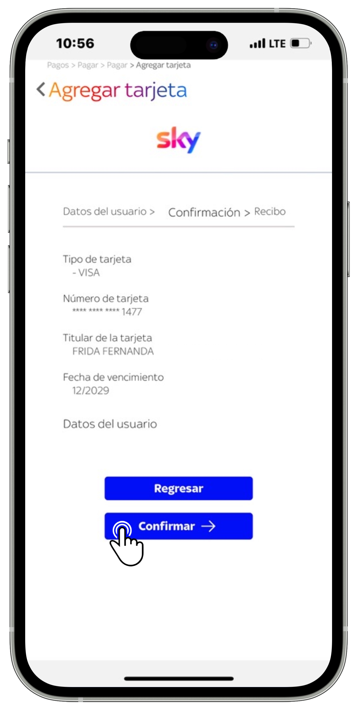 Finalización de registro de datos de tarjeta en App Sky.jpg