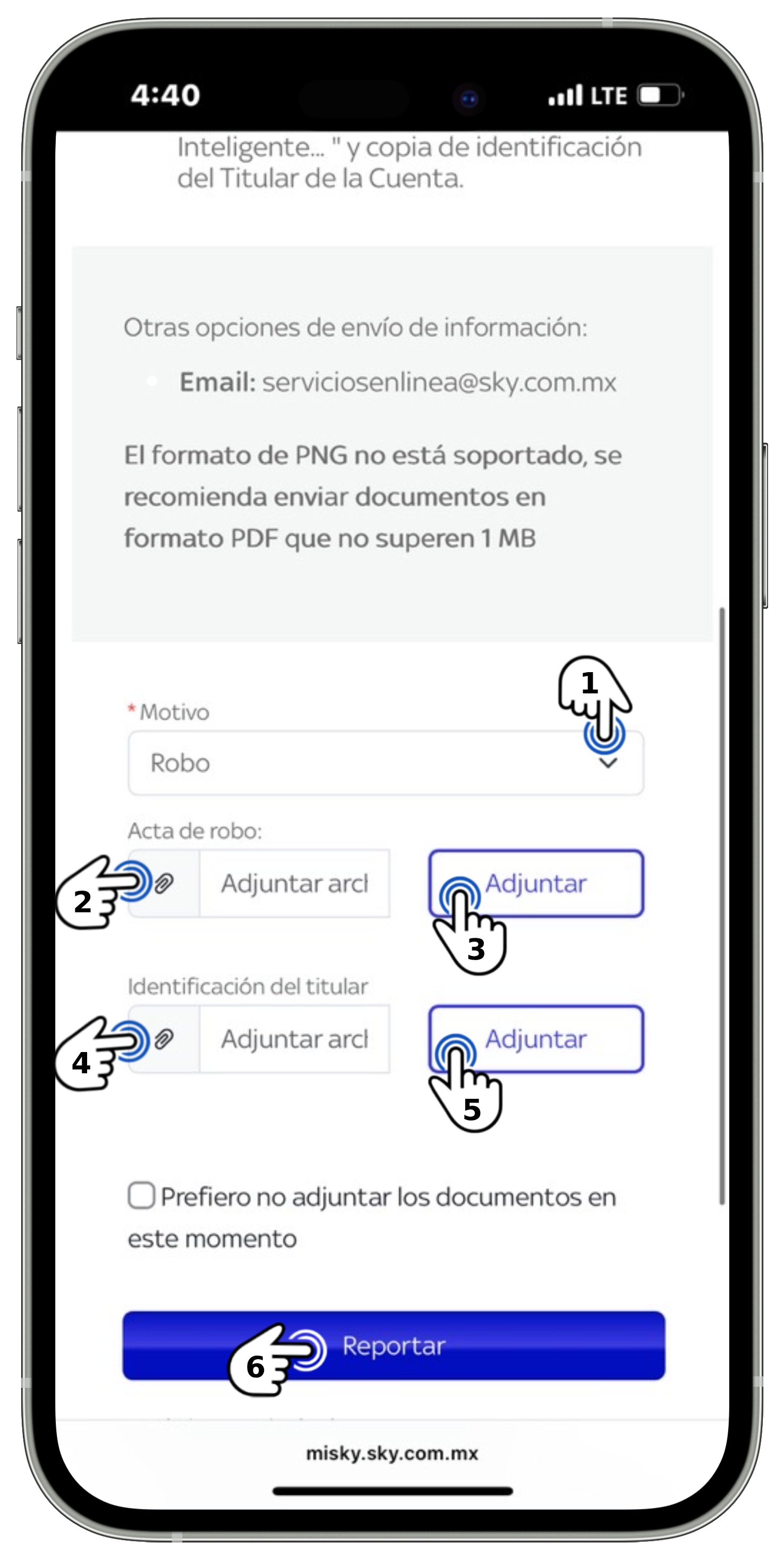 Mi Sky - Reporte de robo, daño o extravío - Tarjeta inteligente Adjuntar documentación.jpg
