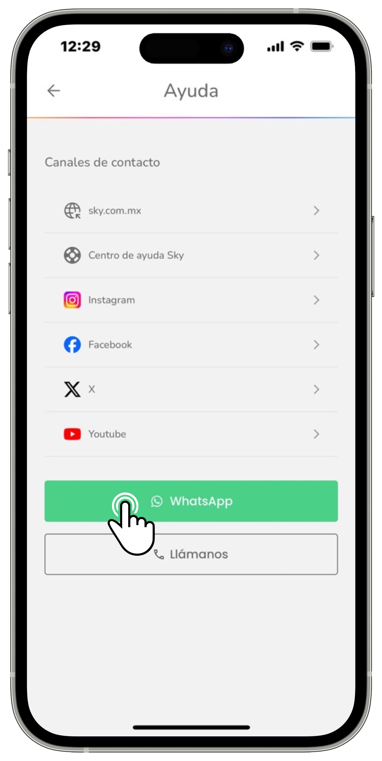 Mi app Sky - Opción WhatsApp seleccionada.jpg