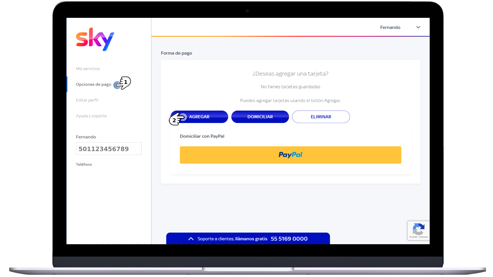 Mi cuenta Sky - Menú Opciones de Pago - Agregar tarjeta.jpg